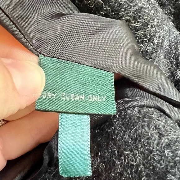 Lauren Ralph Lauren Military Jacket Wool Black Cropped Button Checkered Size 10 - Picture 11 of 16